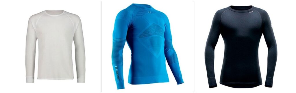 La imagen muestra unas camisetas térmicas que son un ejemplo para poder vestirse si quieres hacer una salida de raquetas de nieve