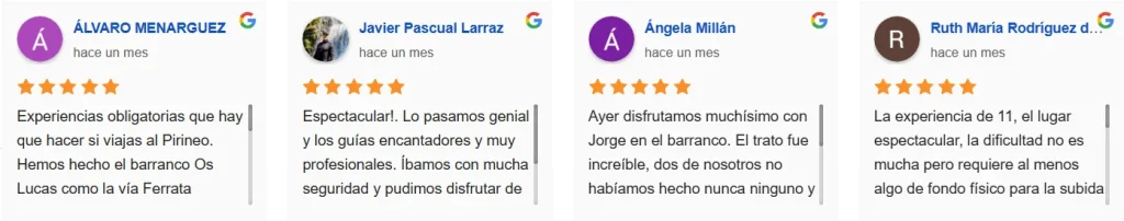 RESEÑAS CLIENTES R1 AVENTURAS